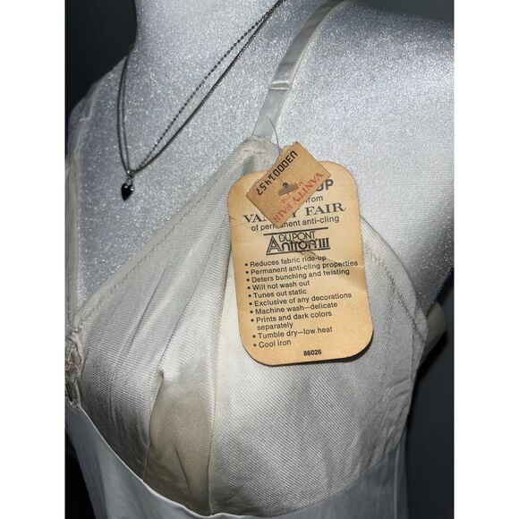 Vtg 90's Vanity Fair Cream Slip Dress Deadstock NWT Made in USA - Picture 4 of 4